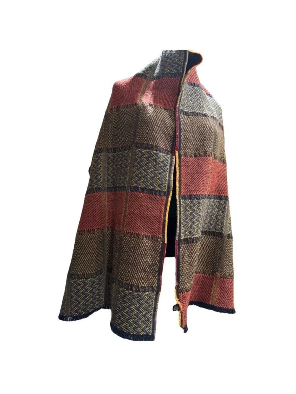 Etro Milano Womens Lama Wool Chevron Print Scarf /Shawl Multicolor MRSP $1090